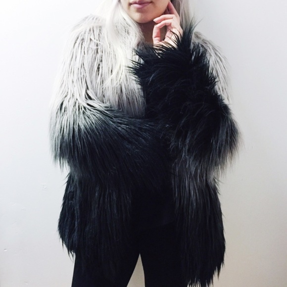 ombre fur jacket